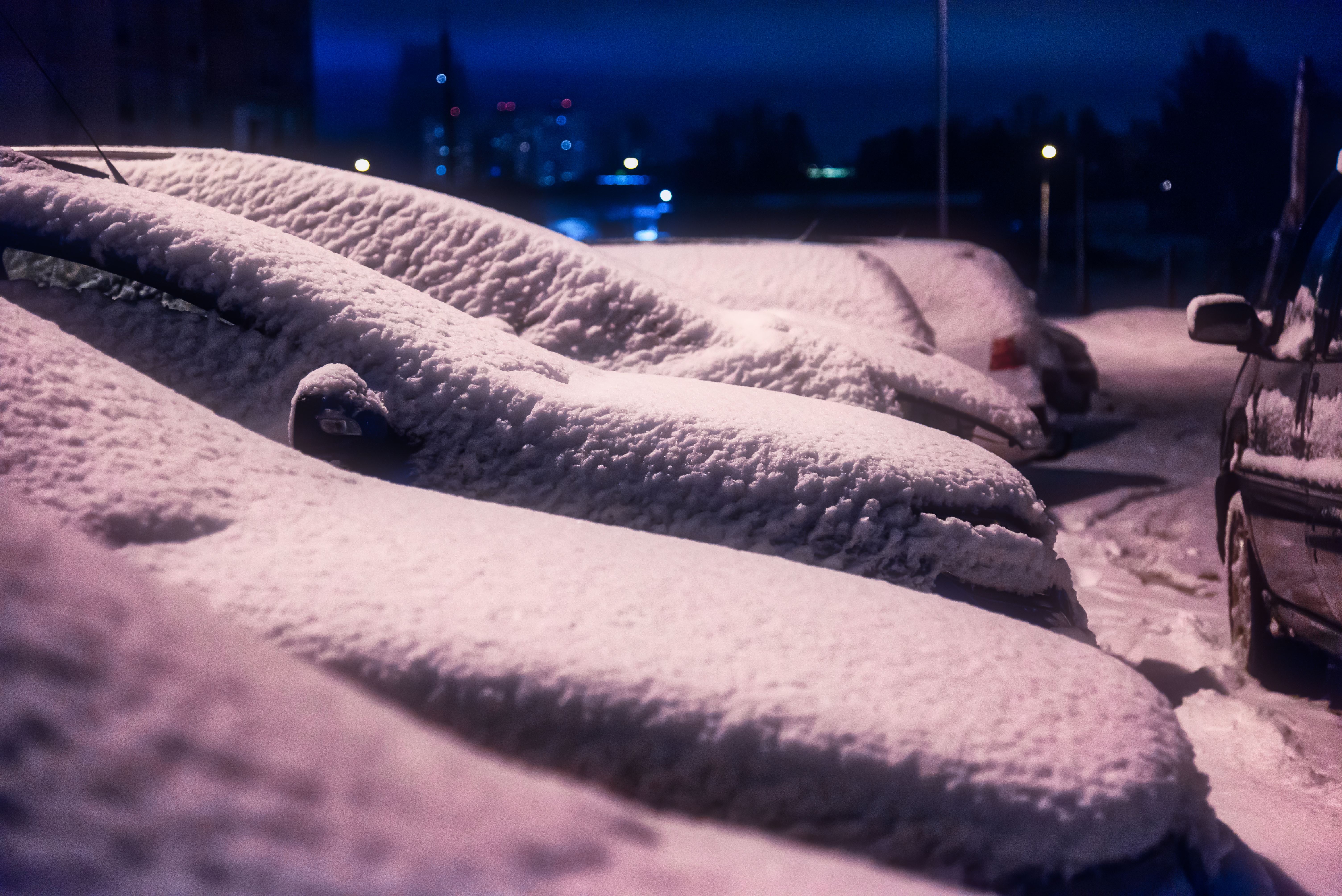 Snowy Parked Cars